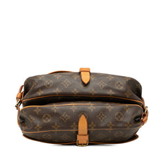 ルイ ヴィトン モノグラム ソミュール30 斜め掛け ショルダーバッグ M42256 ブラウン PVC レザー レディース LOUIS VUITTON 中古