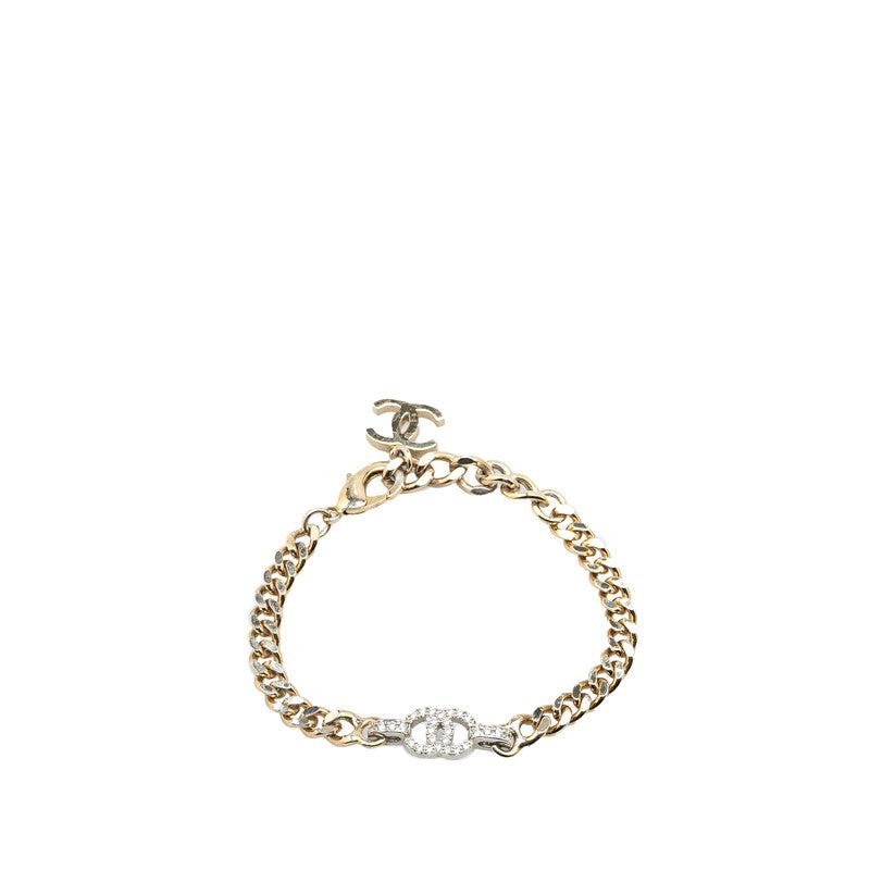 シャネル ココマーク ラインストーン チェーン ブレスレット シルバー メタル レディース CHANEL 【中古】