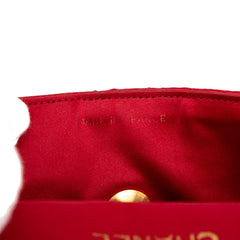 シャネル マトラッセ ココマーク チェーンショルダーバッグ レッド ブラック シルクサテン レディース CHANEL 【中古】