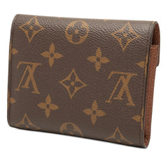 ルイ ヴィトン モノグラム ポルトフォイユ ヴィクトリーヌ 三つ折り財布 M62472 ブラウン PVC レザー レディース LOUIS VUITTON 【中古】