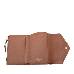 ルイ ヴィトン モノグラム ポルトフォイユ ヴィクトリーヌ 三つ折り財布 M62472 ブラウン PVC レザー レディース LOUIS VUITTON 【中古】