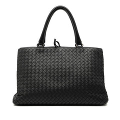 ボッテガヴェネタ イントレチャート トートバッグ ハンドバッグ ブラック レザー レディース BOTTEGAVENETA 【中古】
