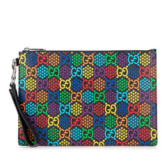 グッチ GGサイケデリック クラッチバッグ セカンドバッグ 601081 ブラック マルチカラー PVC レザー メンズ GUCCI 【中古】