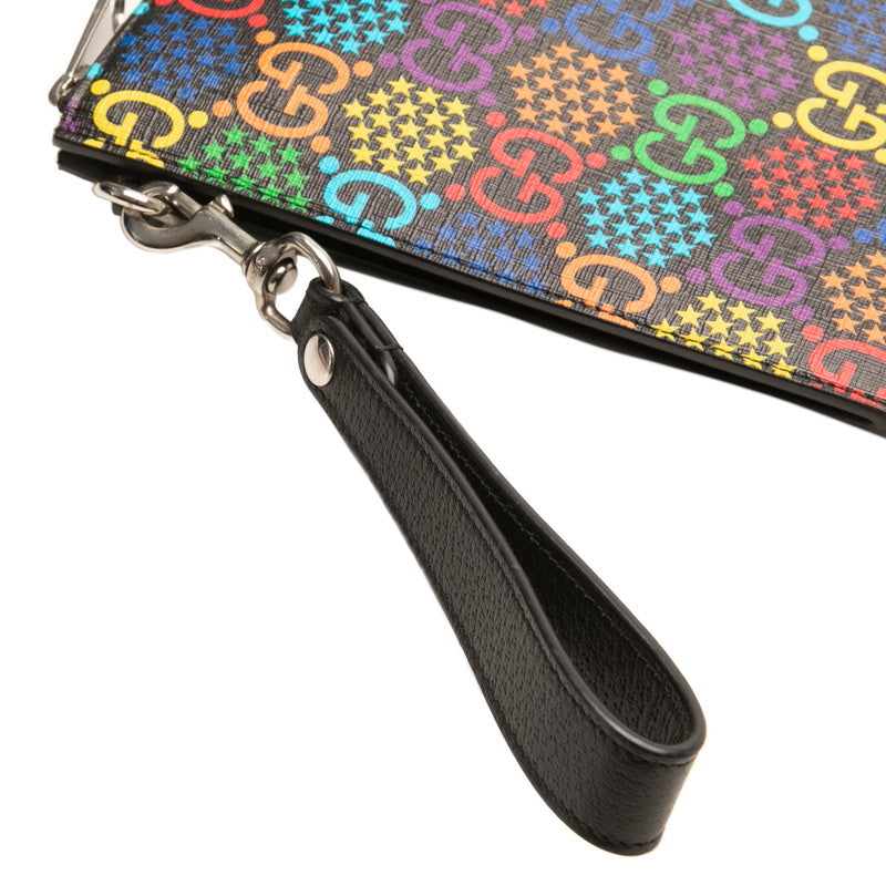 グッチ GGサイケデリック クラッチバッグ セカンドバッグ 601081 ブラック マルチカラー PVC レザー メンズ GUCCI 【中古】