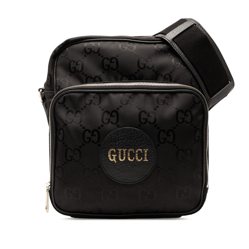 グッチ GGナイロン オフザグリット ショルダーバッグ クロスボディバッグ 625858 ブラック ナイロン レザー レディース GUCCI 【中古】