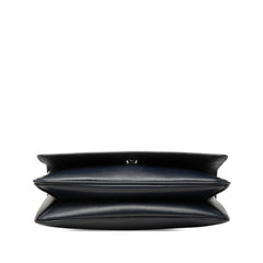 プラダ チェーン ショルダーバッグ ネイビー サフィアーノレザー レディース PRADA 【中古】