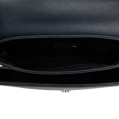 プラダ チェーン ショルダーバッグ ネイビー サフィアーノレザー レディース PRADA 【中古】