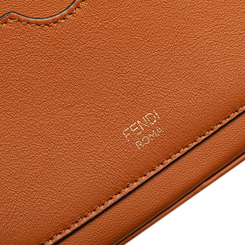 フェンディ オーロック ショルダーバッグ カメラバッグ 2WAY 8BS058 ブラウン スウェット レザー レディース FENDI 【中古】