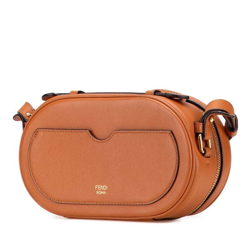 フェンディ オーロック ショルダーバッグ カメラバッグ 2WAY 8BS058 ブラウン スウェット レザー レディース FENDI 【中古】