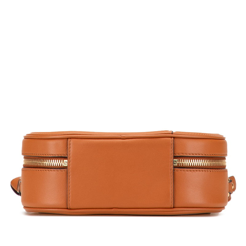 フェンディ オーロック ショルダーバッグ カメラバッグ 2WAY 8BS058 ブラウン スウェット レザー レディース FENDI 【中古】