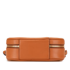 フェンディ オーロック ショルダーバッグ カメラバッグ 2WAY 8BS058 ブラウン スウェット レザー レディース FENDI 【中古】