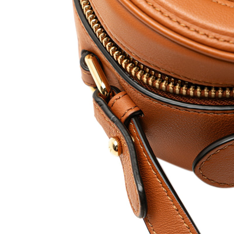 フェンディ オーロック ショルダーバッグ カメラバッグ 2WAY 8BS058 ブラウン スウェット レザー レディース FENDI 【中古】