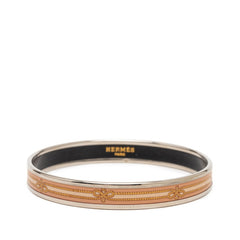 エルメス エマイユPM 七宝焼き バングル ゴールド ベージュ系 メタル レディース HERMES 【中古】