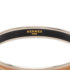 エルメス エマイユPM 七宝焼き バングル ゴールド ベージュ系 メタル レディース HERMES 【中古】