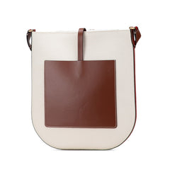 バーバリー ロゴグラフィック ショルダーバッグ ベージュ ブラウン キャンバス レザー レディース BURBERRY 【中古】