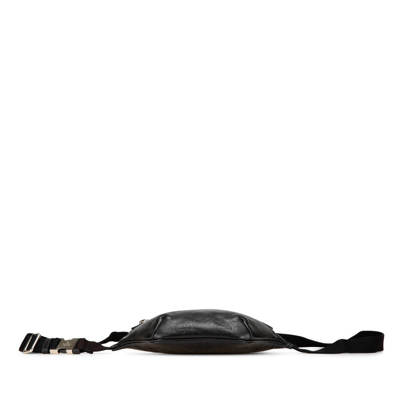グッチ GGエンボス ベルトバッグ ウエストバッグ ボディバッグ 658582 ブラック レザー レディース GUCCI 【中古】