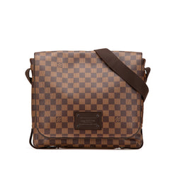 ルイ ヴィトン ダミエ ブルックリンMM 斜め掛け ショルダーバッグ N51211 ブラウン PVC レザー レディース LOUIS VUITTON 【中古】