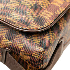 ルイ ヴィトン ダミエ ブルックリンMM 斜め掛け ショルダーバッグ N51211 ブラウン PVC レザー レディース LOUIS VUITTON 【中古】