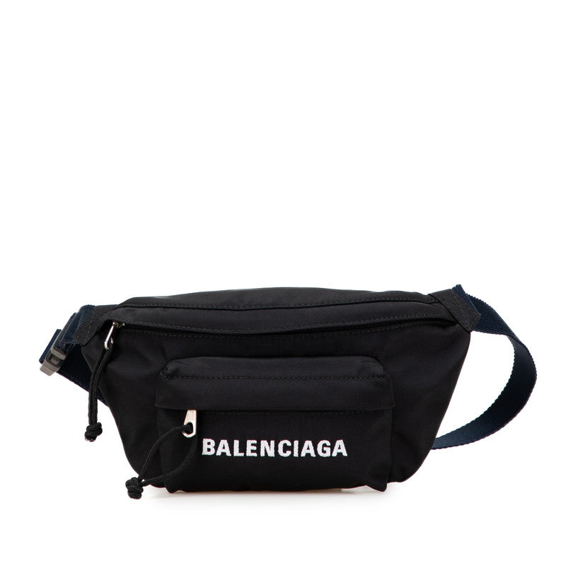 バレンシアガ ウィール S ベルトバッグ ボディバッグ 569978 ブラック ネイビー ナイロン メンズ BALENCIAGA 【中古】