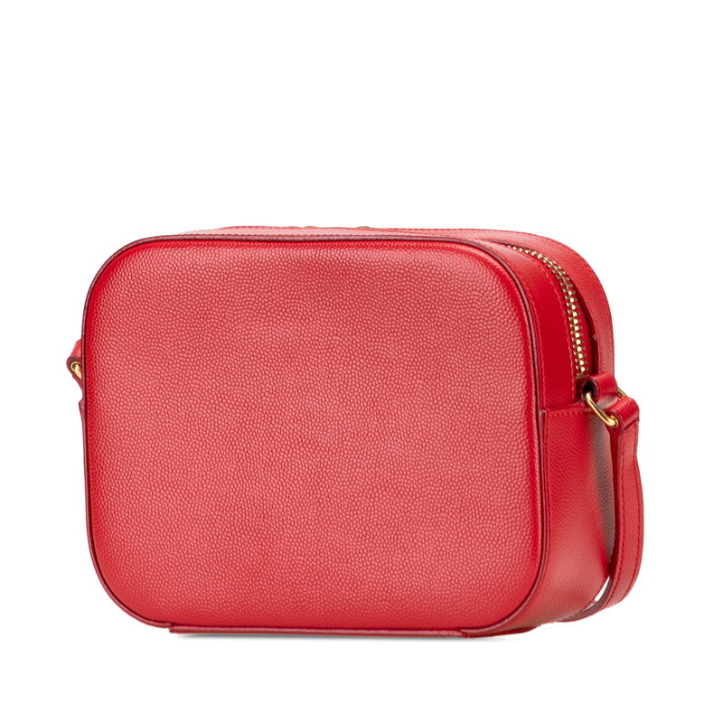 サンローラン YSLロゴ カメラバッグ ショルダーバッグ 395791 レッド レザー レディース SAINT LAURENT 【中古】