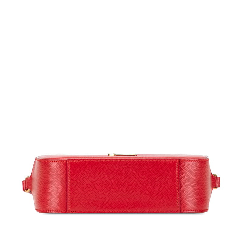 サンローラン YSLロゴ カメラバッグ ショルダーバッグ 395791 レッド レザー レディース SAINT LAURENT 【中古】
