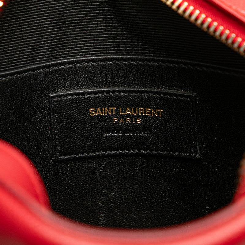 サンローラン YSLロゴ カメラバッグ ショルダーバッグ 395791 レッド レザー レディース SAINT LAURENT 【中古】