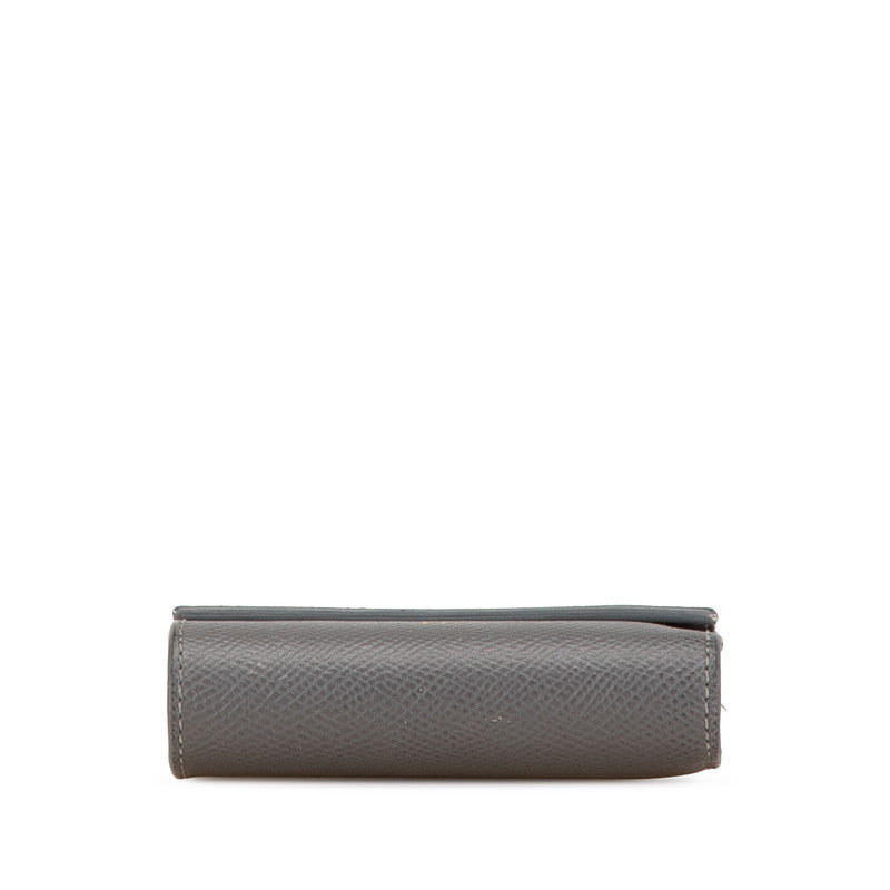 セリーヌ スモール トリフォールドウォレット 三つ折り財布 グレー レザー レディース CELINE 【中古】