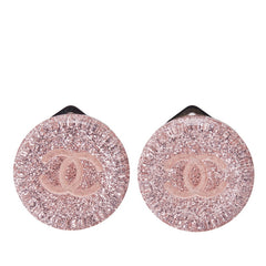 シャネル ココマーク ラメ ラウンド イヤリング ピンク シルバー メタル プラスチック レディース CHANEL 【中古】