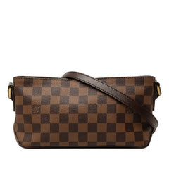 ルイ ヴィトン ダミエ トロター 斜め掛け ショルダーバッグ N48049 ブラウン PVC レザー レディース LOUIS VUITTON 【中古】