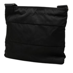 プラダ 三角ロゴプレート 斜め掛け ショルダーバッグ ブラック ナイロン レディース PRADA 【中古】