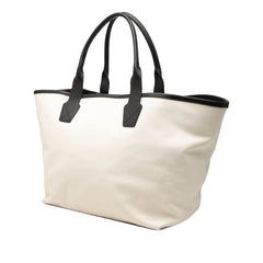 バレンシアガ JUMBO TOTE L ジャンボトート ラージ ロゴ トートバッグ 689271 アイボリー ブラック キャンバス レザー レディース BALENCIAGA 【中古】