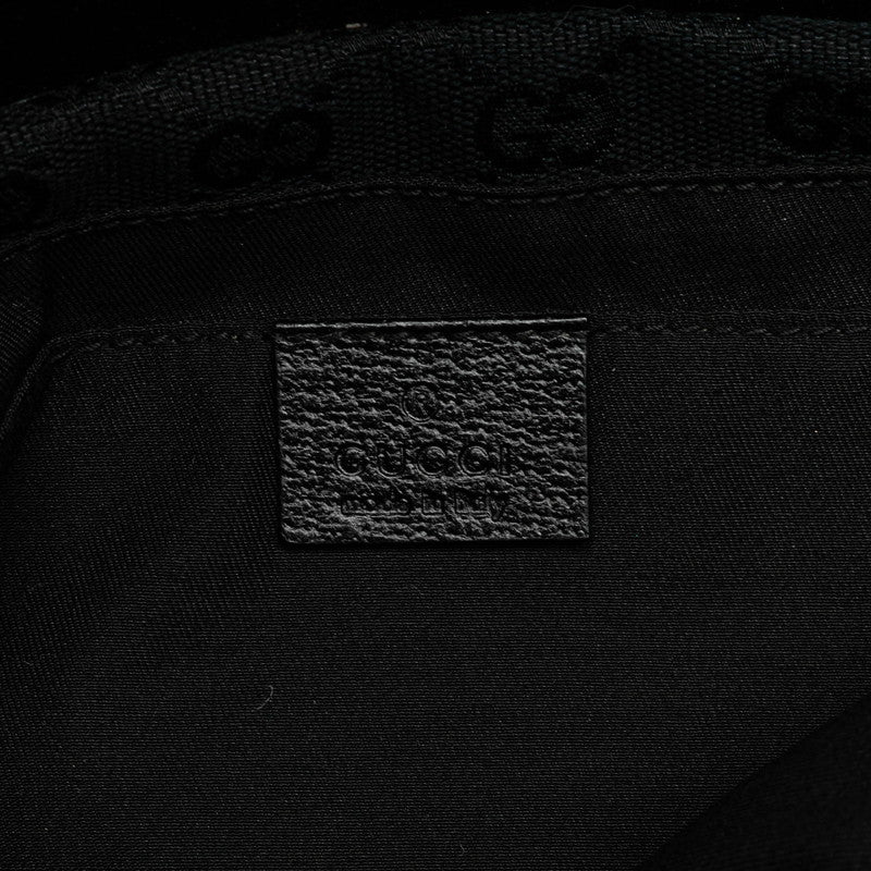 グッチ GGキャンバス ウエストバッグ ボディバッグ 180691 ブラック キャンバス レザー レディース GUCCI 【中古】
