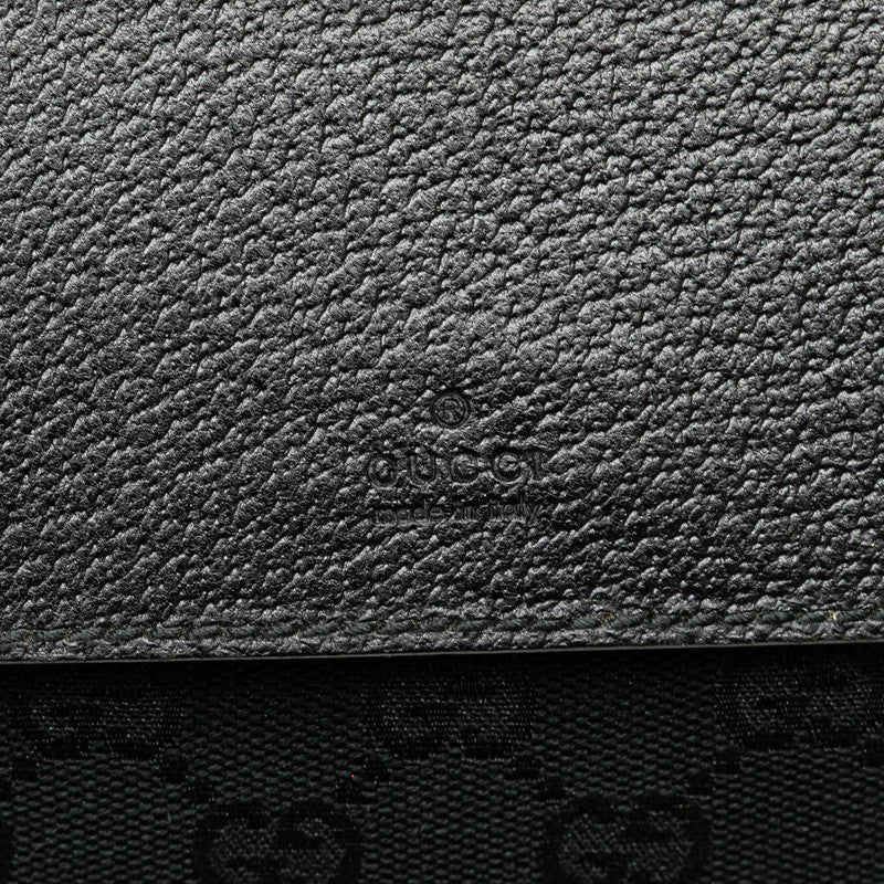グッチ GGキャンバス ウエストバッグ ボディバッグ 180691 ブラック キャンバス レザー レディース GUCCI 【中古】