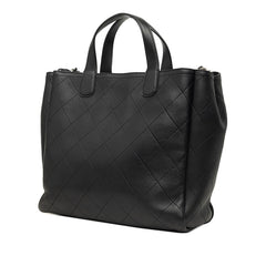 シャネル ココマーク ワイルドステッチ トートバッグ ショルダーバッグ 2WAY ブラック シルバー金具 レザー レディース CHANEL 中古