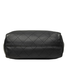 シャネル ココマーク ワイルドステッチ トートバッグ ショルダーバッグ 2WAY ブラック シルバー金具 レザー レディース CHANEL 中古