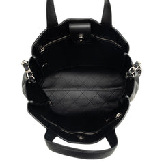 シャネル ココマーク ワイルドステッチ トートバッグ ショルダーバッグ 2WAY ブラック シルバー金具 レザー レディース CHANEL 中古