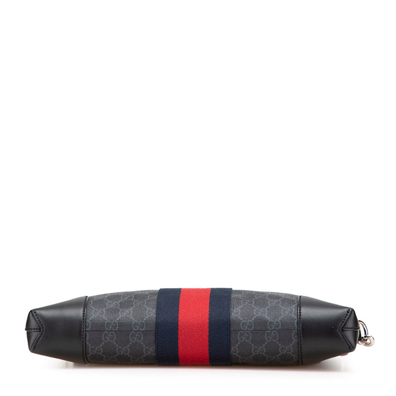 グッチ GGスプリーム シェリーライン 斜め掛け ショルダーバッグ 474139 ブラック PVC レザー レディース GUCCI 【中古】