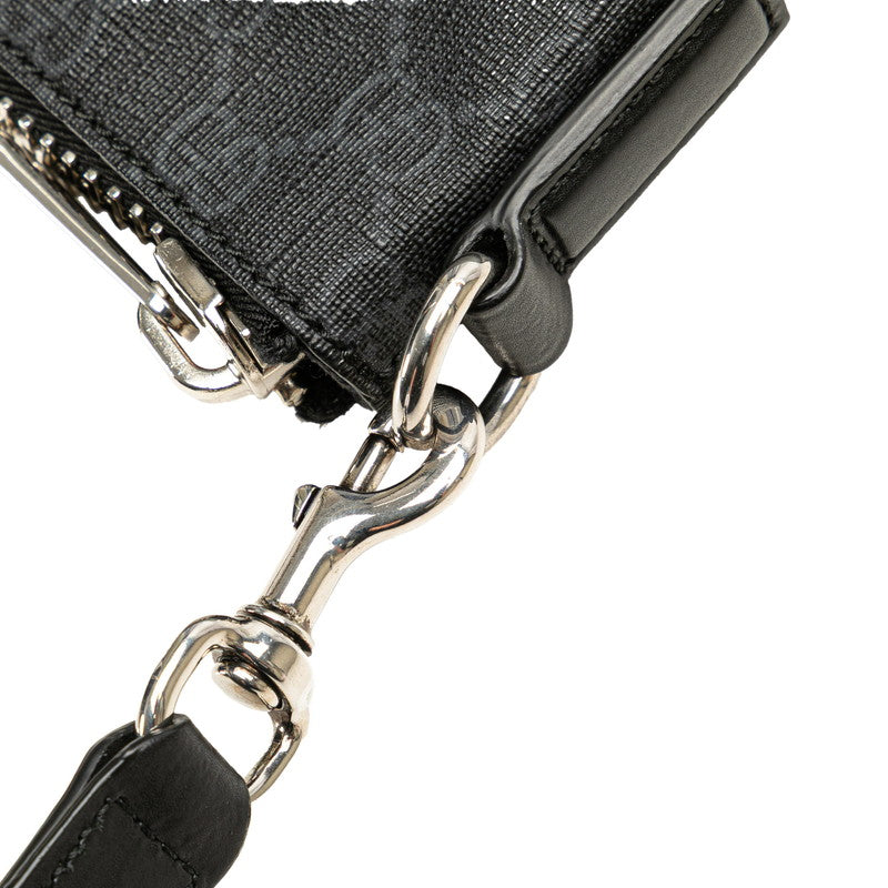 グッチ GGスプリーム シェリーライン 斜め掛け ショルダーバッグ 474139 ブラック PVC レザー レディース GUCCI 【中古】