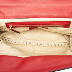 ヴァレンティノ ガラヴァーニ ロックスタッズ ショルダーバッグ ハンドバッグ 2WAY レッド レザー レディース VALENTINO 【中古】