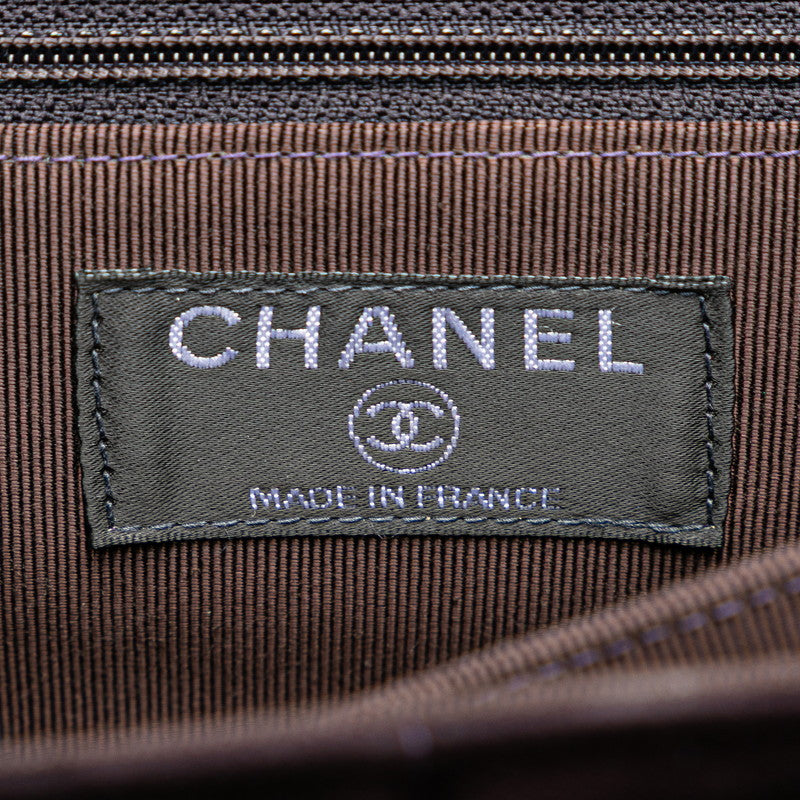 シャネル チョコバー チェーン ショルダーバッグ パープル シルバー スウェード レディース CHANEL 【中古】