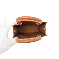セリーヌ トリオンフ ミニ バーティカル カバ ハンドバッグ ショルダーバッグ 2WAY ホワイト ブラウン PVC レザー レディース CELINE 中古