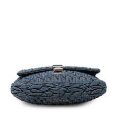 ミュウミュウ マテラッセ チェーン ショルダーバッグ ブルー デニム レザー レディース MIUMIU 【中古】