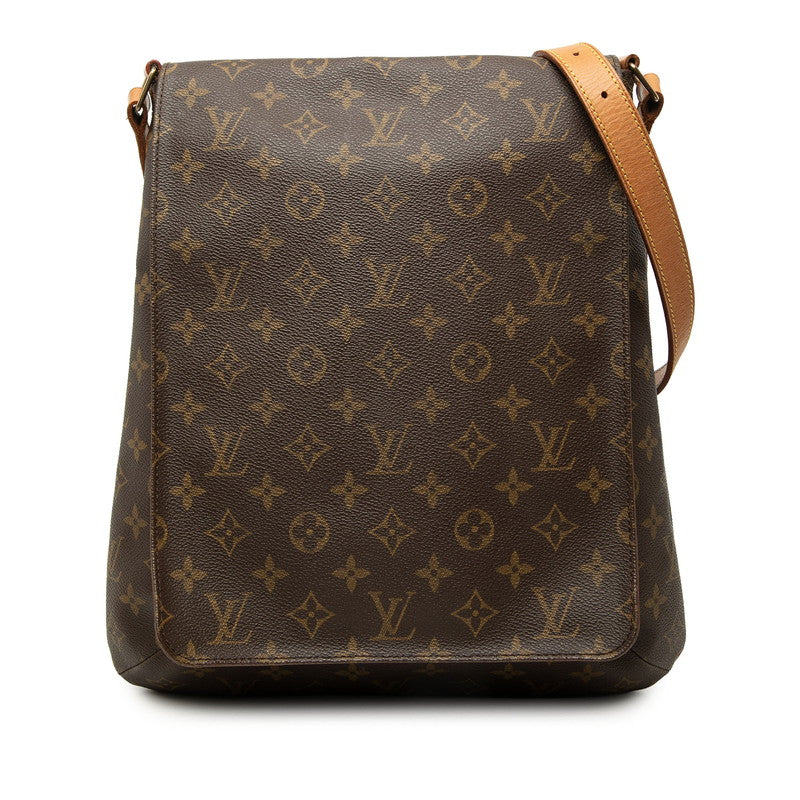 ルイ ヴィトン モノグラム ミュゼット 斜め掛け ショルダーバッグ M51256 ブラウン PVC レザー レディース LOUIS VUITTON 中古