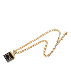 シャネル ココマーク No.5 チェーン ネックレス ゴールド ブラック メッキ レジン レディース CHANEL 【中古】