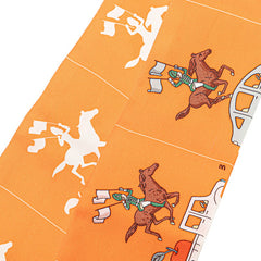 エルメス ツイリー パラード スカーフ オレンジ ブラウン シルク レディース HERMES 【中古】