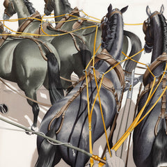 エルメス カレ90 ATTELAGE EN ARBALETE 馬車弓形連結 スカーフ ピンク マルチカラー シルク レディース HERMES 【中古】