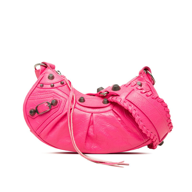 バレンシアガ ル カゴールXS 斜め掛け ショルダーバッグ 671309 ピンク レザー レディース BALENCIAGA 中古