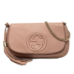 グッチ ソーホー 斜め掛け チェーン ショルダーバッグ 336752 ピンク レザー レディース GUCCI 【中古】