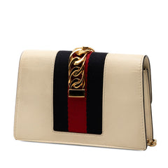 グッチ シルヴィ ミニ チェーンショルダーバッグ 494646 ホワイト マルチカラー レザー レディース GUCCI 【中古】