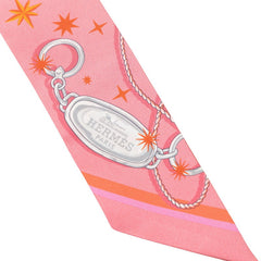 エルメス ツイリー C'EST LA FETE セ・ラ・フェット スカーフ ピンク系 シルク レディース HERMES 【中古】